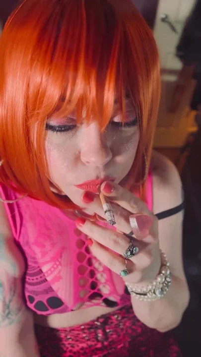 Ginger BBW Cutie Tina Snua Smoking A Cork Cigarette With Lots of Drifting OMI