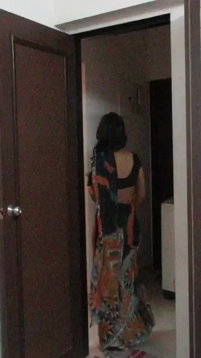 Horny Indian MILF Bhabhi in Sari Stripping off Showing Her Big Boobs and Ass