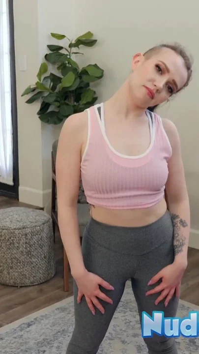 Flexible teen Hazel Paige yoga poses and masturbation