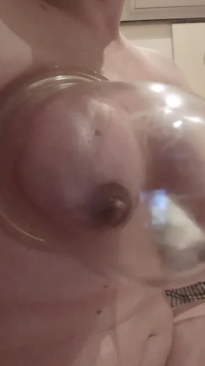 Sissy Pumping my Tits feels so good