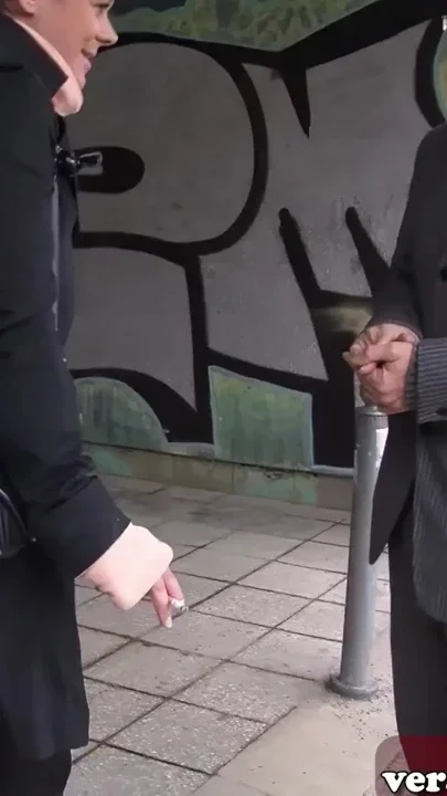 German grandpa offers sex to young woman from the street Clip 1