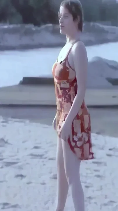 Tigra Sensational Striptease of Pretty Blonde Tigra Undressing by the Sea and