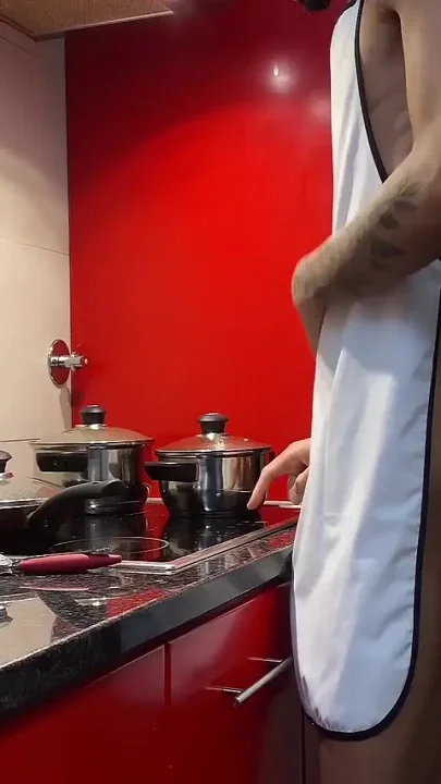 Jacking off and Cumming in the Kitchen