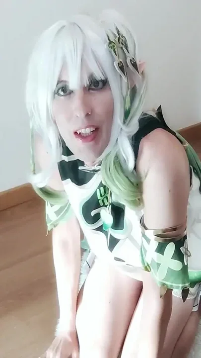Nahida Cosplayer Rides a Dildo Until She Cums