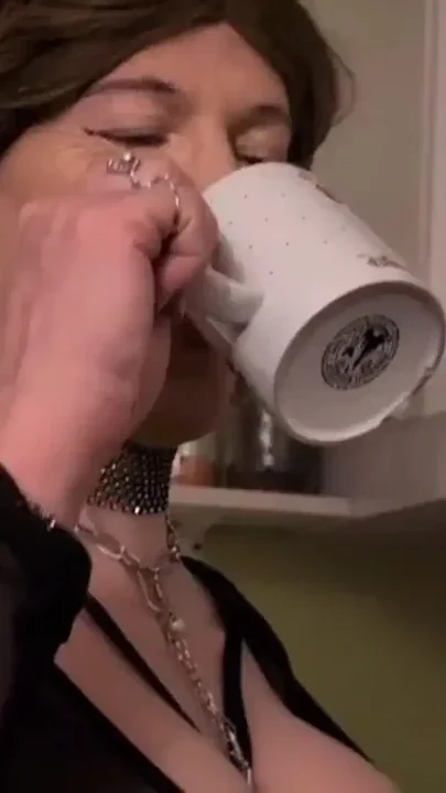 Two mature transvestites are having fun sucking a big cock Clip 1