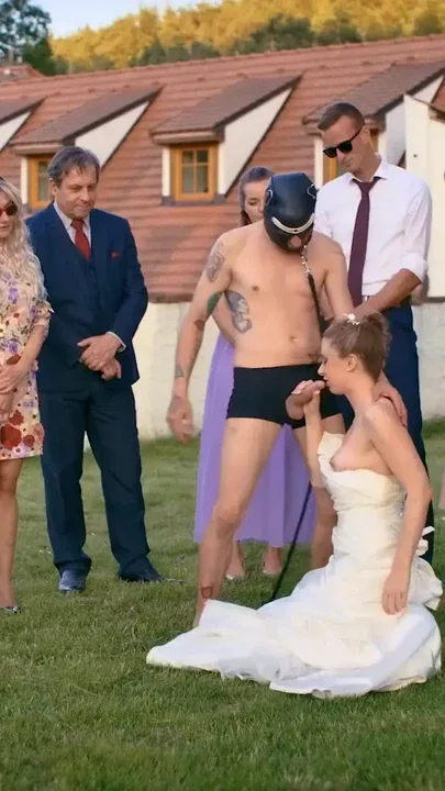 BRIDE4K Wedding ritual sex with sexy blonde bride dogging and wax play Clip 1