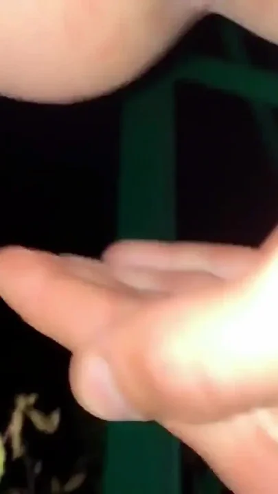 Teen Is Pushing Out Cum of His Ass and Tasting Anal Creampie Outdoor
