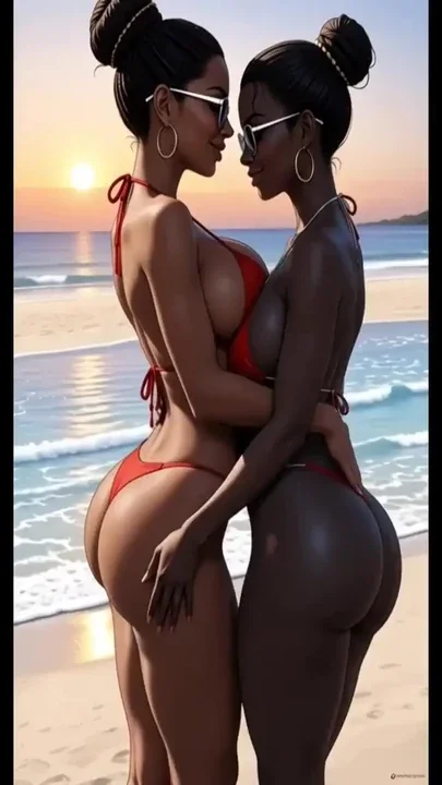 ebony dance on beach Ai animation Clip 2