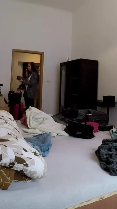 Amateur babysitter cam in girls cloakroom captures no panties