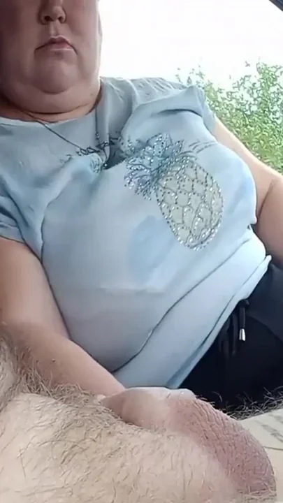 Milf jerks off my cock in the car until I cum