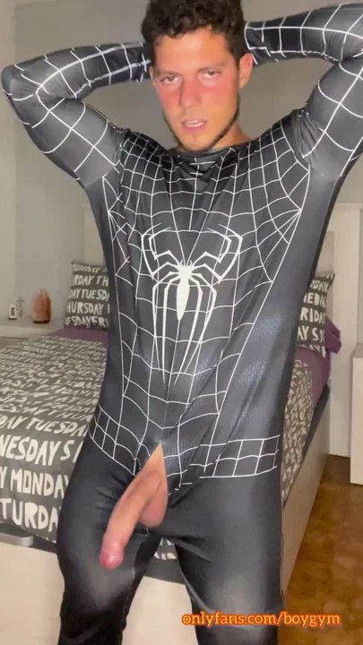 My MAGIC SPIDERMAN COCK Cums With Spiderman Suit