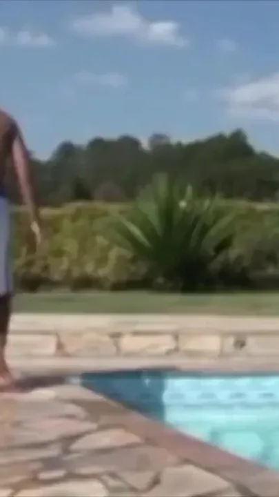 Ebony boy fuckin in the swimming pool