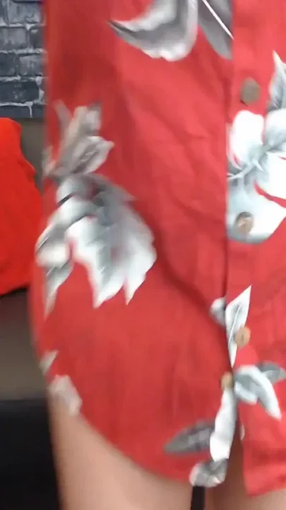 Destroying red hawaiian shirt