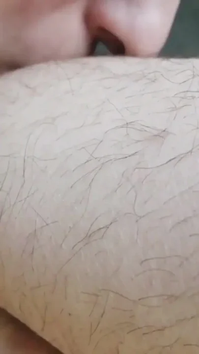 Extreme close-up hairy worship