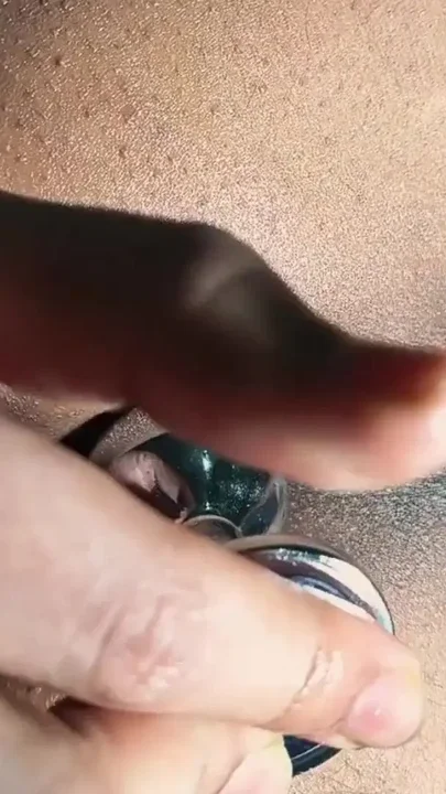 Indian Shaved Uncut Brown Pink Dick fucking a toy Fleshlight with butt plug in