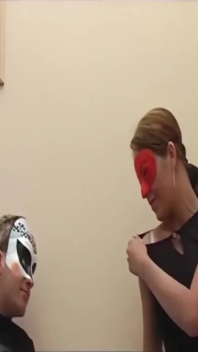 Young Masked Couple Having Amateur Sex
