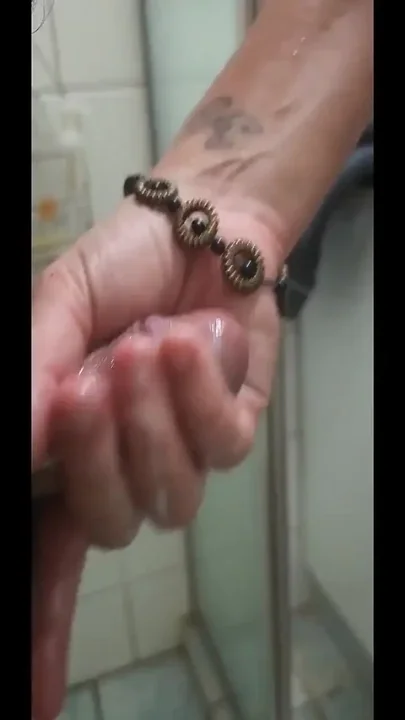 Cute BBW Wife Giving Handjob in Shower