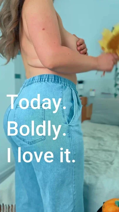 My wife's large breasts are behind her hands Her bum is enormous