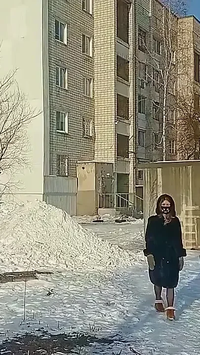Winter has come And that means it's time to walk in a fur coat