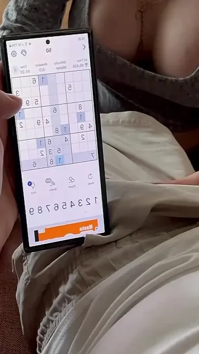 My Stepson Plays Sudoku and I Play with His Cock