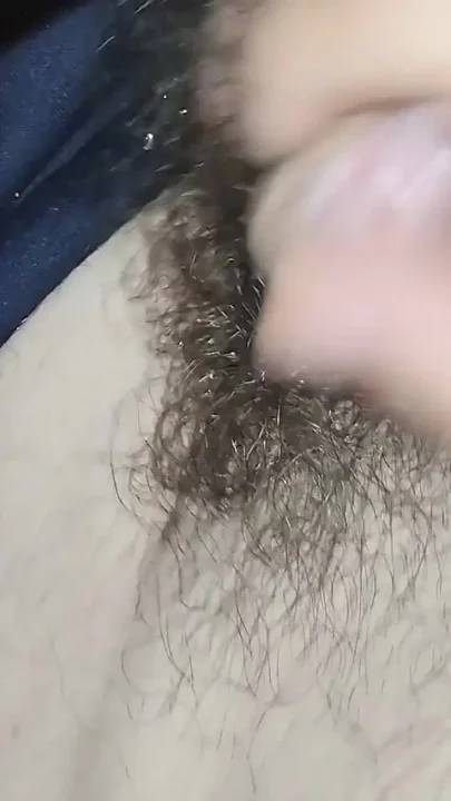 Masturbation with hairy cock