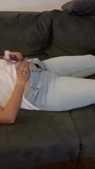I'm coming deep in the jeans double I want to right now right now in front of