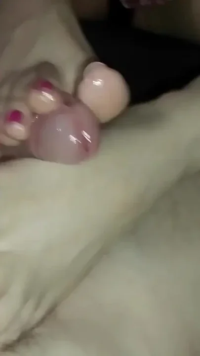 Toes and Soles in Close-up as I Have His Cock Between My Feet