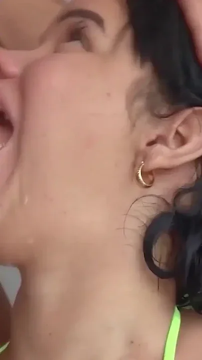 Cute Latina Slut Throat Fucked Deep Against a Wall By Monster White Cock Clip 2