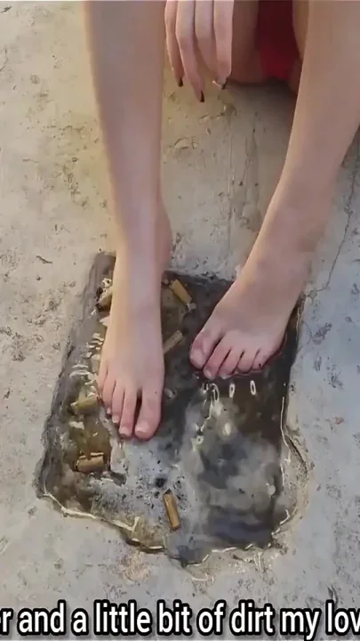Feet Playing with Dirt and Food