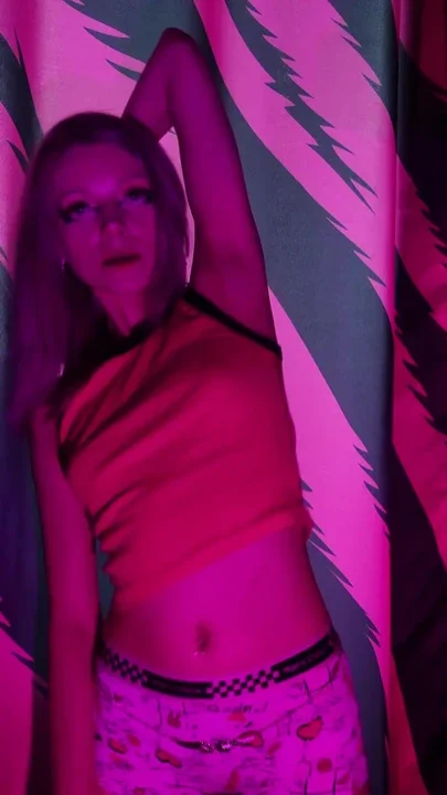 Striptease with Small Tits and Shaved Pussy