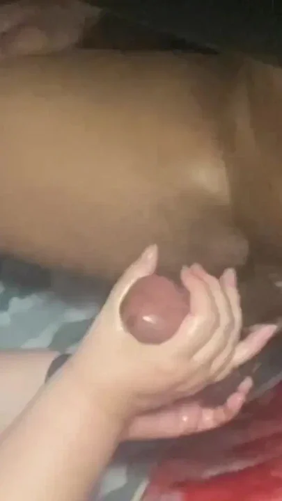 Gilf gives black cock oil massage Clip 1