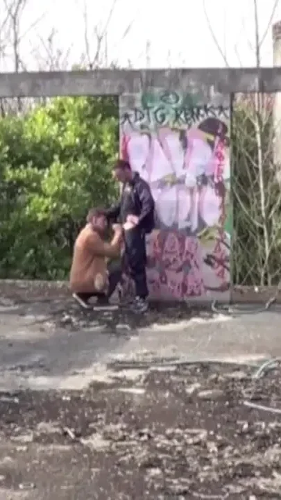 Feminine twink fucked by straight outdoor cruising