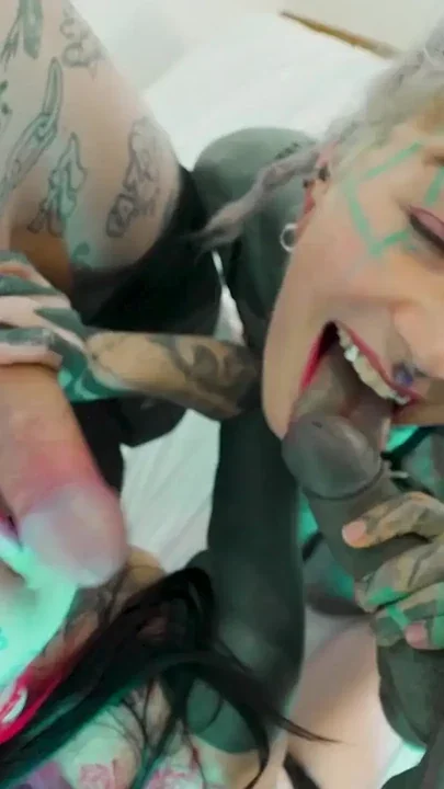 POV ANAL Addicted TATTOO girls wrecked in Foursome - Facials ATM Clip 3