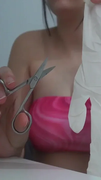 My Indian Stepsister Circumcises and Threads a Dildo in White Medical Gloves