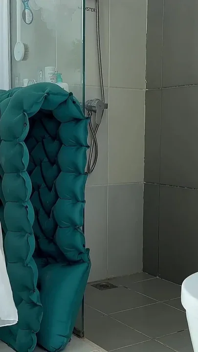 Stepmom Cleans the Bathroom in Her Sheer Dress Slowly