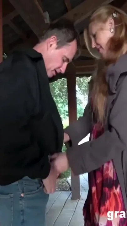 Old versus young interracial couple at GrandParentsX