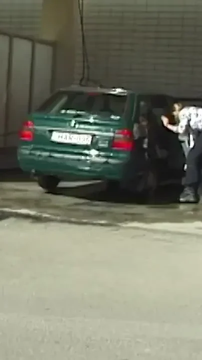 Outdoor peeing at the carwash