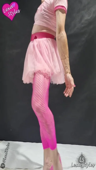 Pretty pink pole dancing sissy