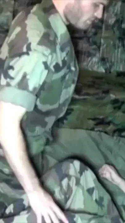 Two sexy military boy fucking