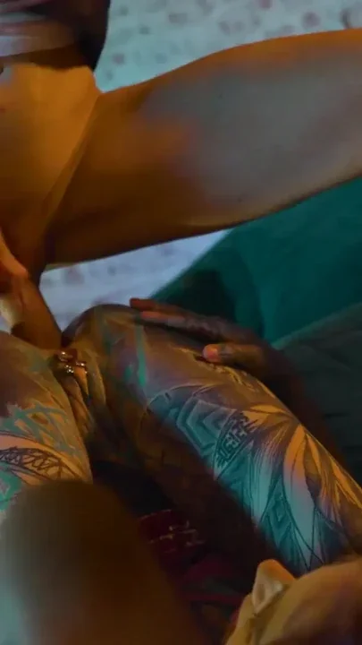 Tattooed Girl Got Caught Fucking Herself with a Big Toy ANAL BJ Cumshot Clip 1