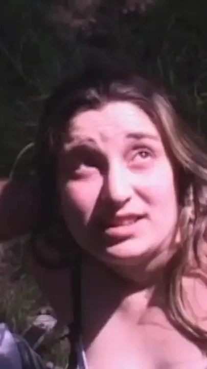 Amateur slut outdoor fucked by two horny guyz in the forest