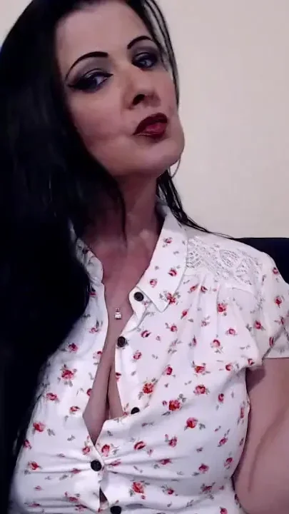 Busty milf open blouse smoking