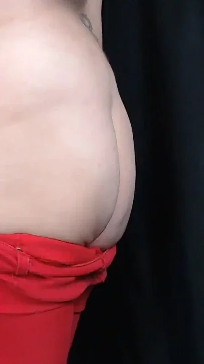 Trying on three pairs of tight jeans