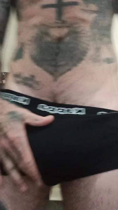 Showing off my Big Daddy cock bulge in tight boxers