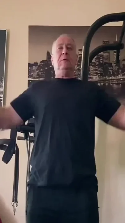 Old Man Masturbating and Smoking After Workout
