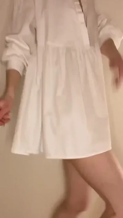 My Sugars Yesterday I Danced in the Mini White Shirt Dress and Bright Yellow