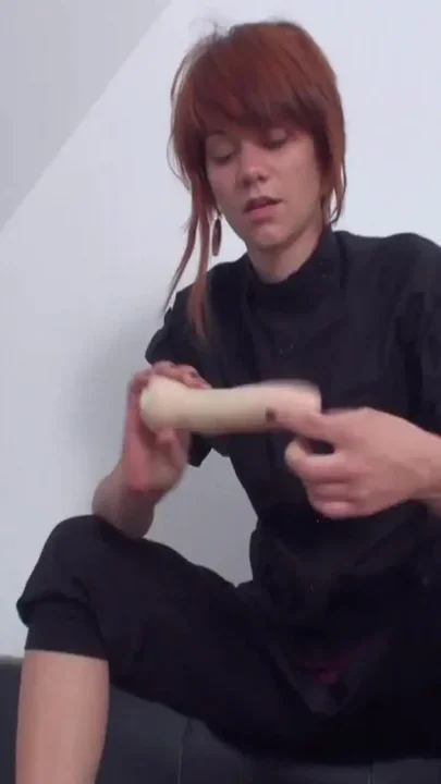 Crushing dildo with feet