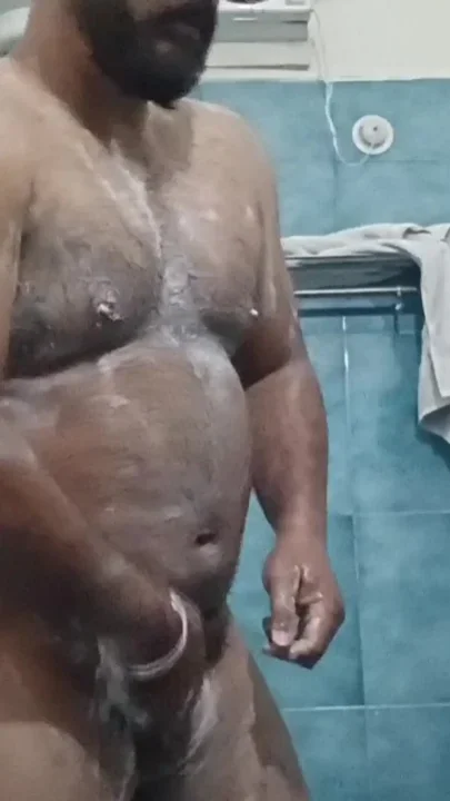 Indian Nude Daddy Enjoying a Hot Shower and Showing Off His Wet Body Clip 1