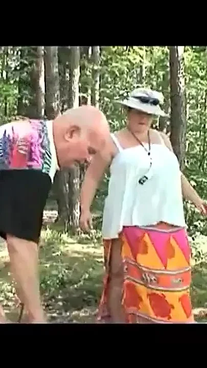 Indecent Outdoor Threesome for a Teen a BBW Granny and an Old Man