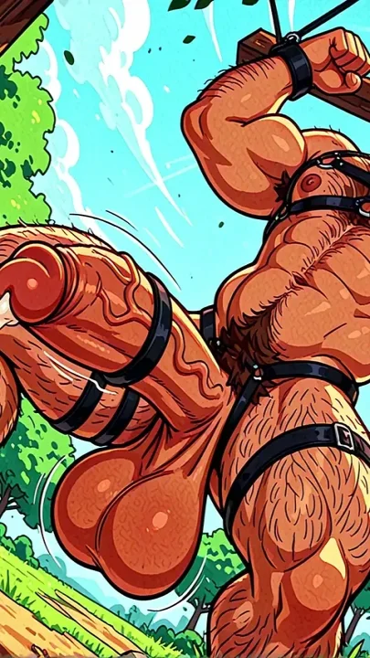 Sexy Harness Fetish Hunks with Monster Dongs
